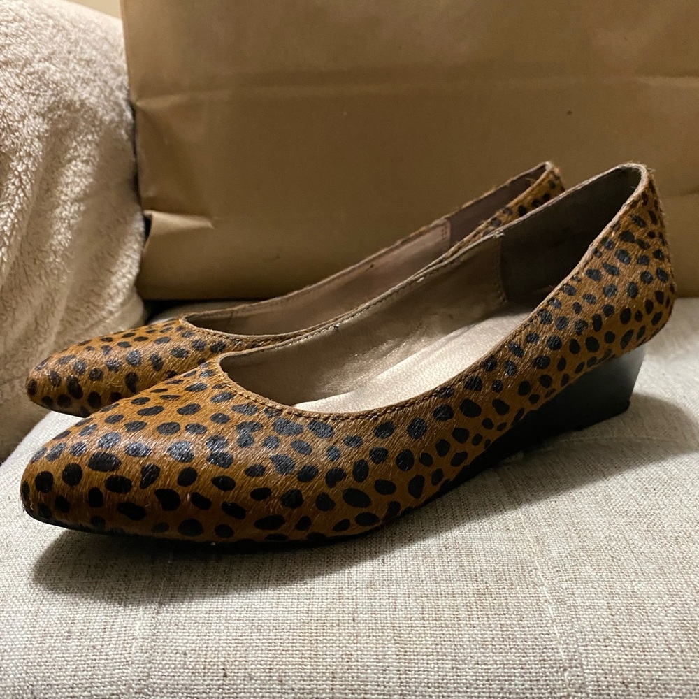 Leopard-Print Wedge Heels (Size 7)